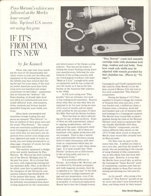 <---------- Bike World 08-1974 ----------> If It’s From Pino, It’s New