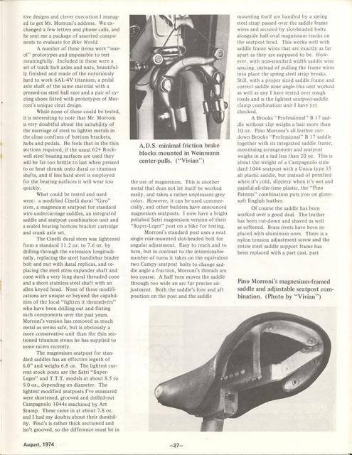 <---------- Bike World 08-1974 ----------> If It’s From Pino, It’s New