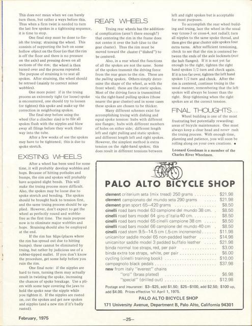 <---------- Bike World 02-1975 ----------> Step By Step Wheel Building