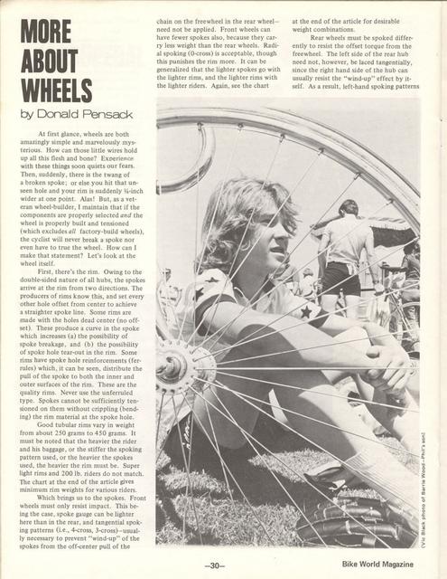 <---------- Bike World 03-1975 ----------> More About Wheels