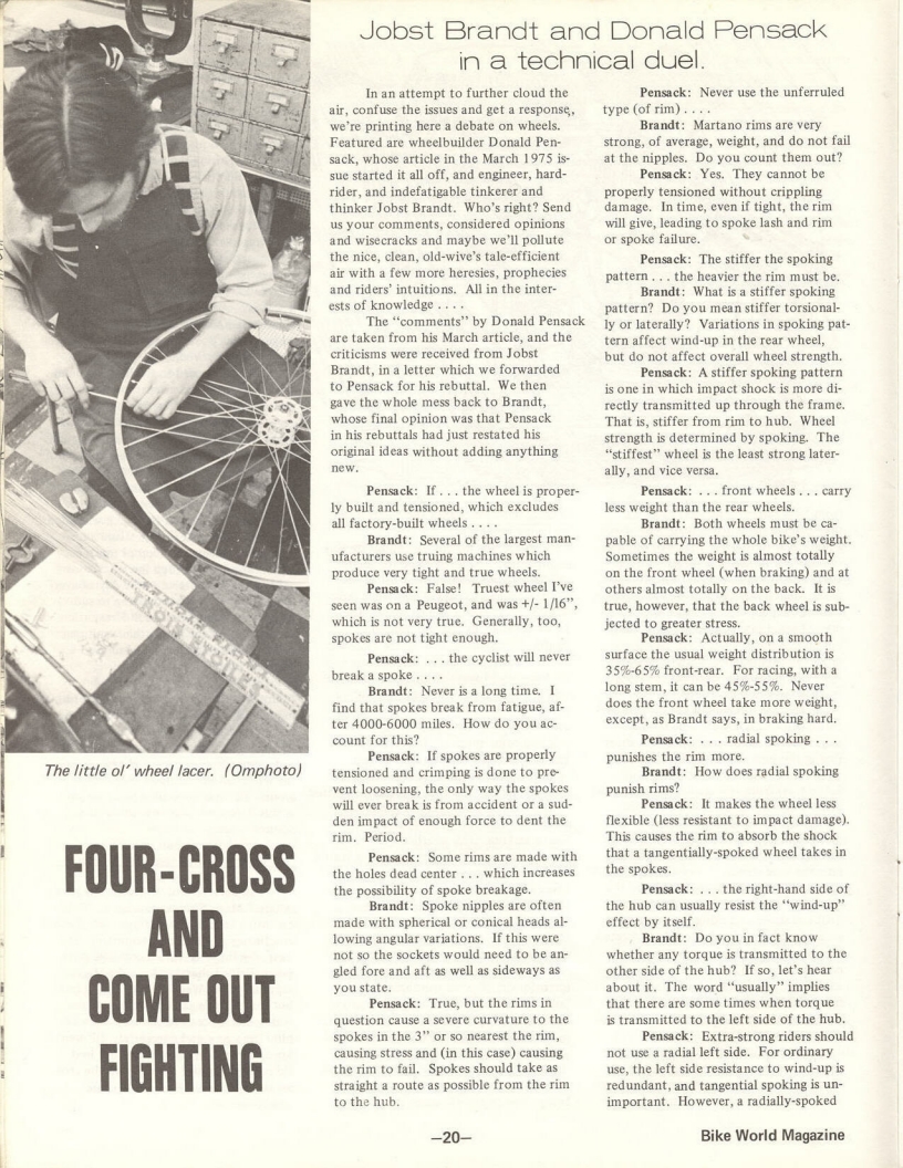 <---------- Bike World 07-1975 ----------> Jobst Brandt And Donald Pensack In A Technical Dual