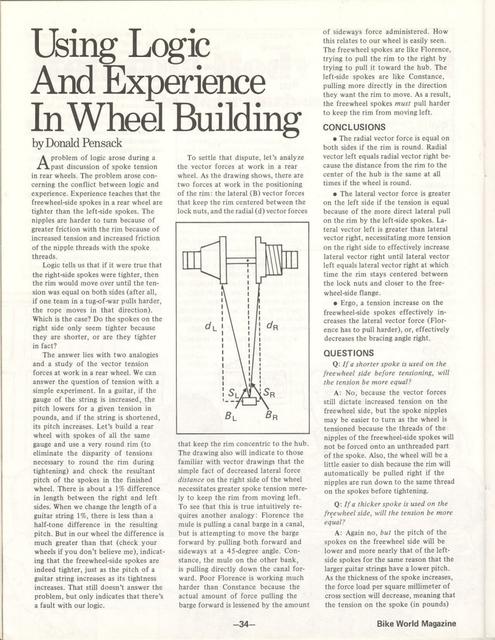 <---------- Bike World 09-1977 ----------> Using Logic And Experience In Wheel Building