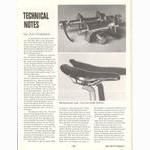 <------ Bike World 06-1975 ------> Technical Notes - Bill Shook / Pino Morroni / Cool Gear / Cinelli 3L saddle