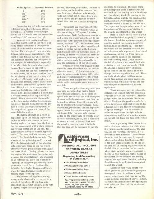 <----- Bicycling Magazine 05-1975 -----> Six Speed Freewheel Problems
