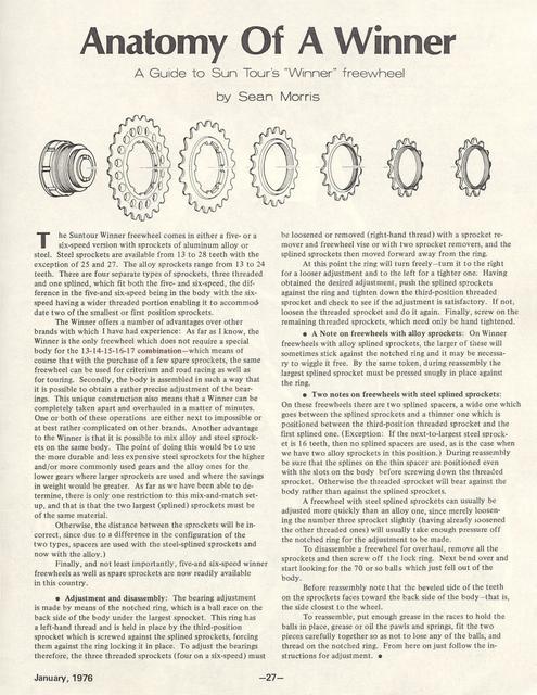 <---------- Bike World 01-1976 ----------> Anatomy Of A Winner (Freewheel)