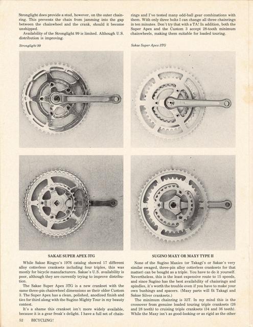 <------ Bicycling Magazine 04-1977 ------> All About 15 Speeds - Part 2