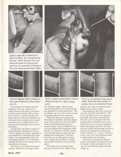 <---------- Bike World 03-1977 ----------> On Building A Frame