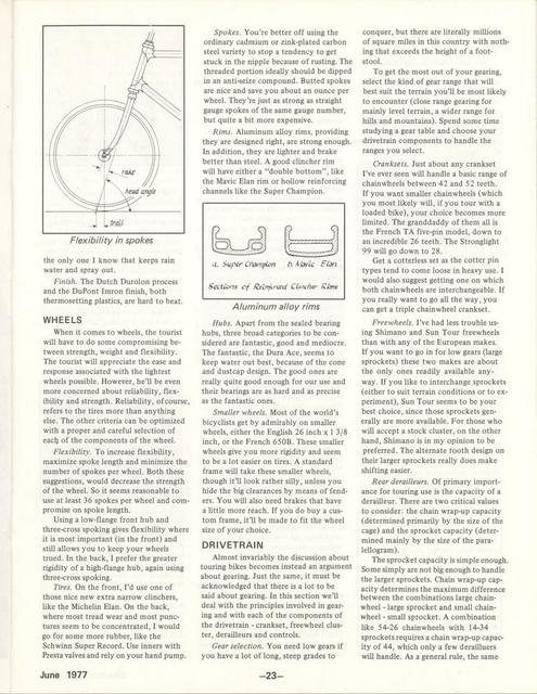 <------ Bicycling Magazine 06-1977 ------> Taping Touring Sources