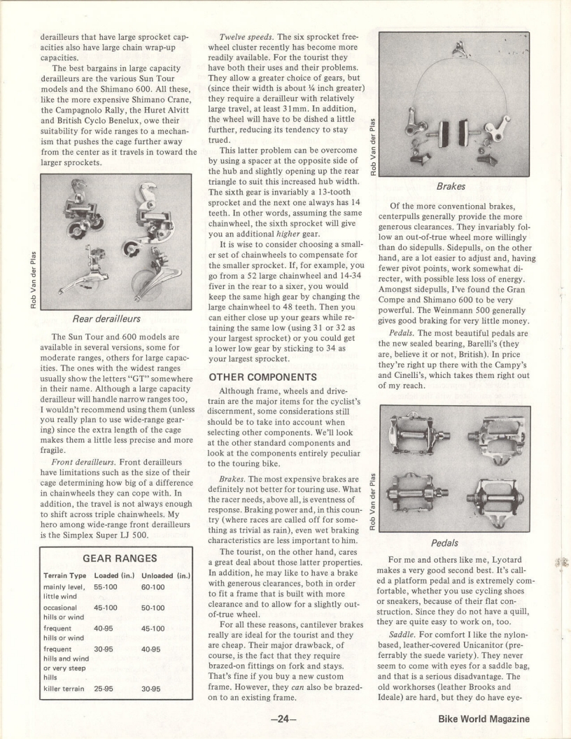 <------ Bicycling Magazine 06-1977 ------> Taping Touring Sources