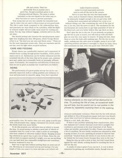 <---------- Bike World 11-1977 ----------> Taking The Mystery Out Of Sew-Ups