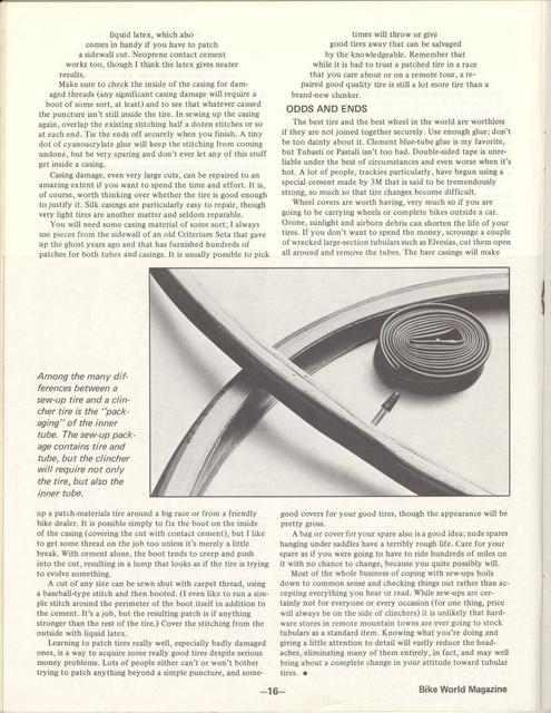 <---------- Bike World 11-1977 ----------> Taking The Mystery Out Of Sew-Ups