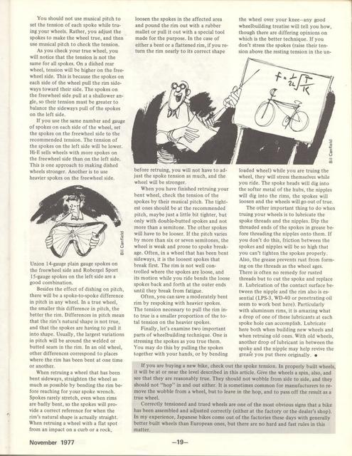 <---------- Bike World 11-1977 ----------> Taking The Tension Out Of Spoke Adjustment