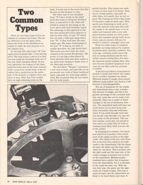 <---------- Bike World 03-1978 ----------> The Art Of Derailleur Selection