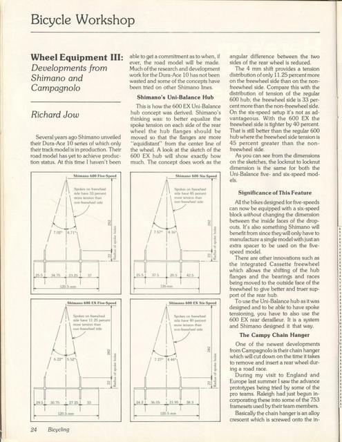 <------ Bicycling Magazine 07-1978 ------> Wheel Equipment - Part 3