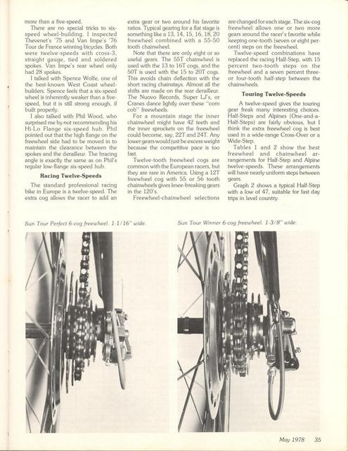 <------ Bicycling Magazine 05-1978 ------> All About Twelve Speeds