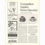 <------ Bicycling Magazine 09-1978 ------> Competition Inspires Seven Speed Sprocket