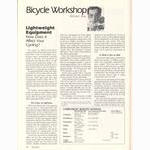 <------ Bicycling Magazine 01-1979 ------> Lightweight Equipment - How Does It Affect Your Cycling