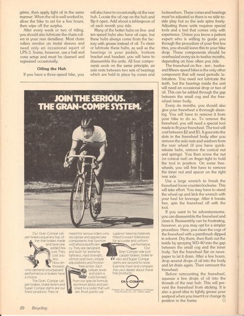 <------ Bicycling Magazine 04-1979 ------> Basic Bicycle Lubrication
