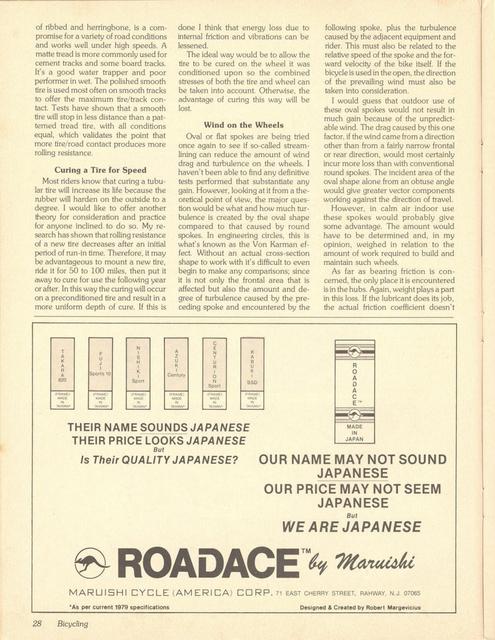 <------ Bicycling Magazine 06-1979 ------> Reducing Rolling Resistance