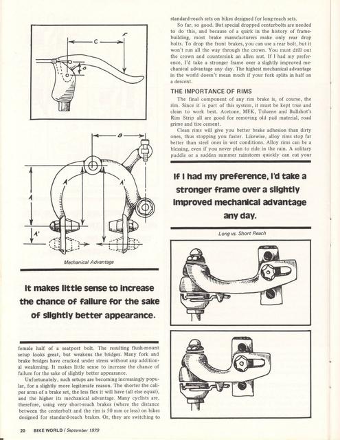 <------ Bicycling Magazine 09-1979 ------> Advanced Braking Theory