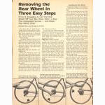 <------ Bicycling Magazine 11-1979 ------> Removing The Rear Wheel In Three Easy Steps