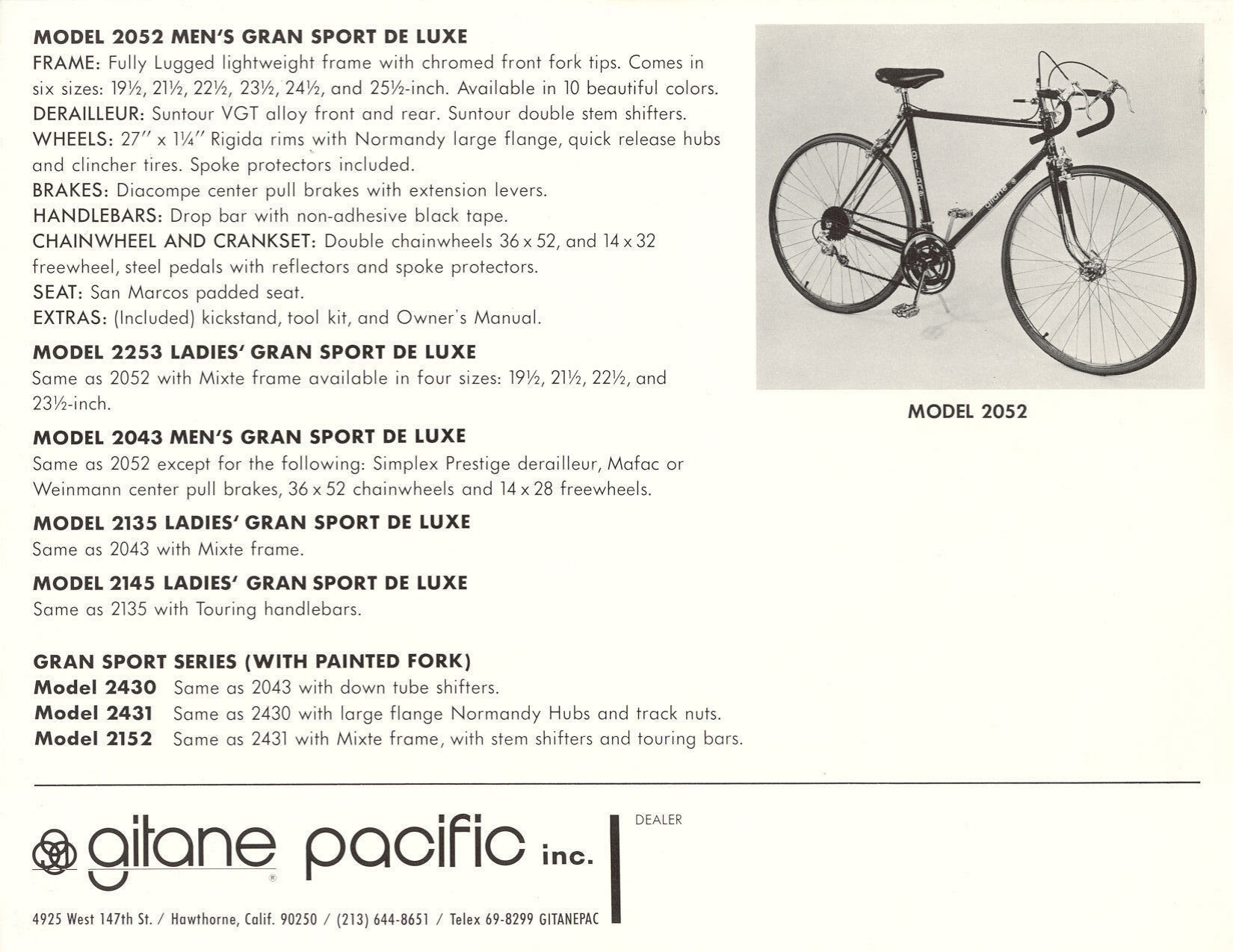 Gitane catalog supplement (1975)