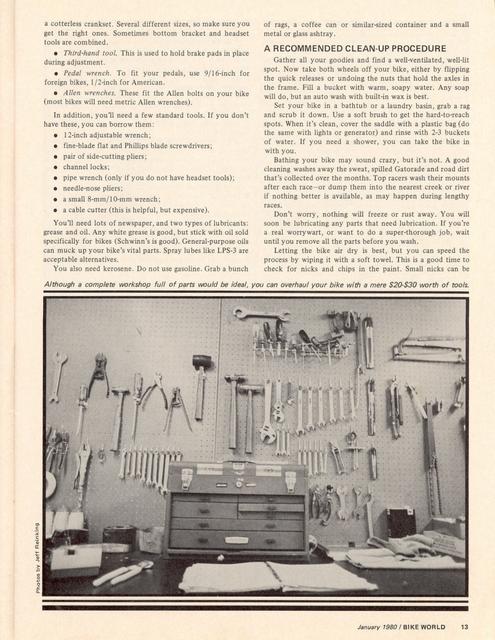 <---------- Bike World 01-1980 ----------> Use Winter To Put Spring Into Your Bike