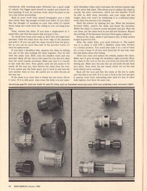 <---------- Bike World 01-1980 ----------> Use Winter To Put Spring Into Your Bike