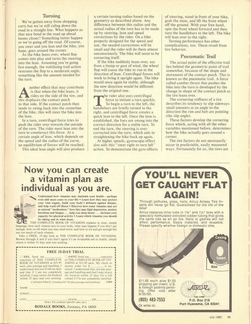 <------ Bicycling Magazine 07-1980 ------> The Geometry Of Handling