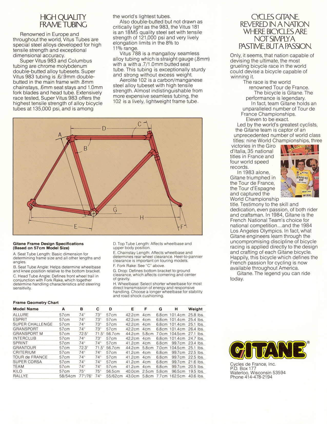 Gitane catalog (1984)