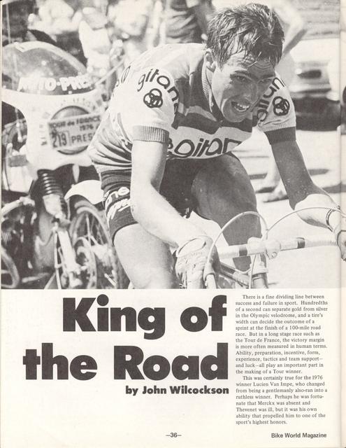 <---------- Bike World 10-1976 ----------> King Of The Road - Van Impe Wins The 1976 Tour de France