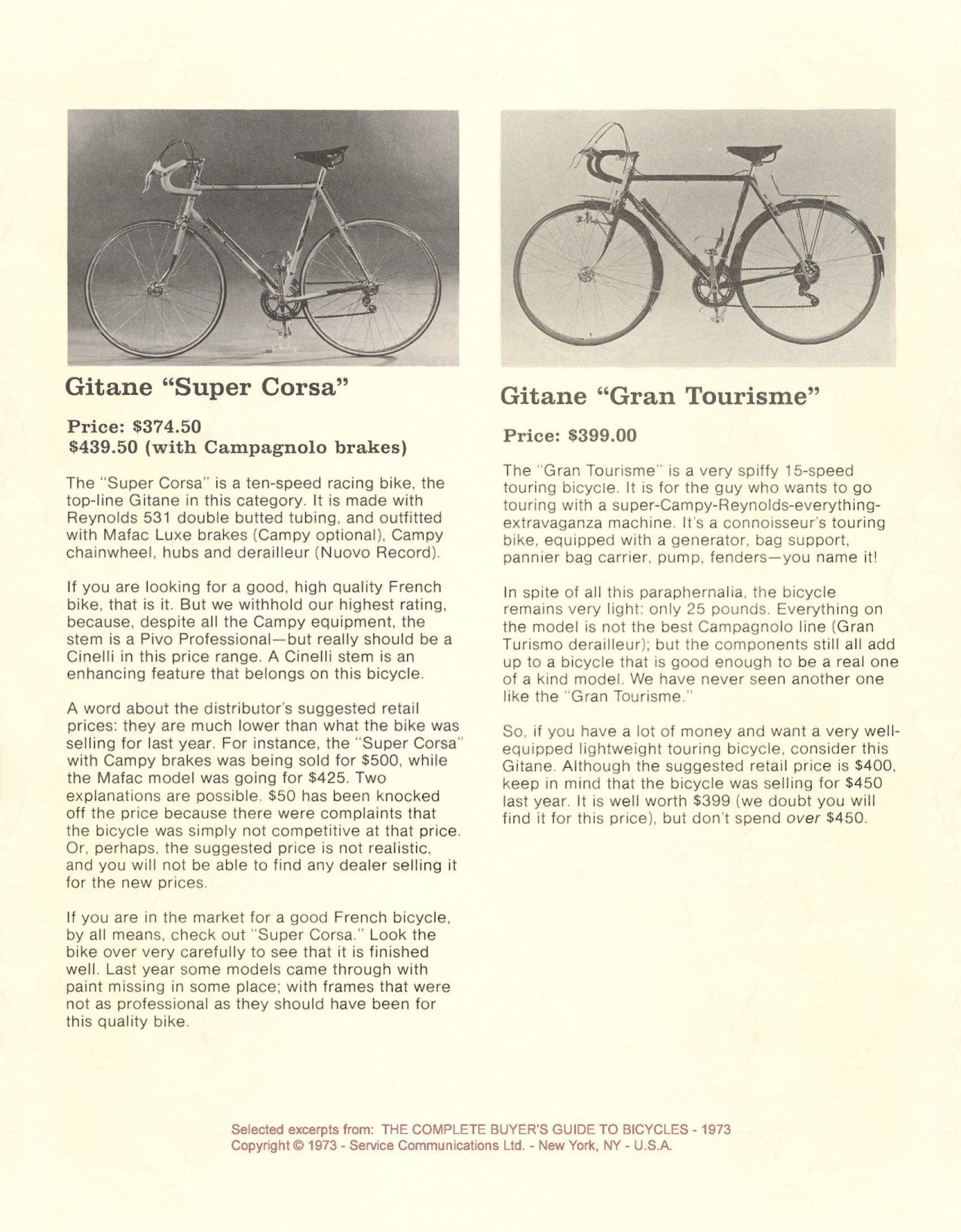 The Complete Buyer's Guide To Bicycles (1973)