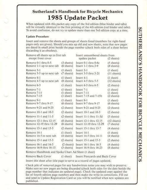 Sutherland’s Handbook For Bicycle Mechanics (3rd Edition)