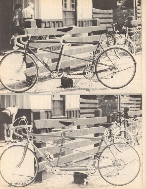 <------ Bicycling Magazine 08-1976 ------> Gitane Super Sports Tandem