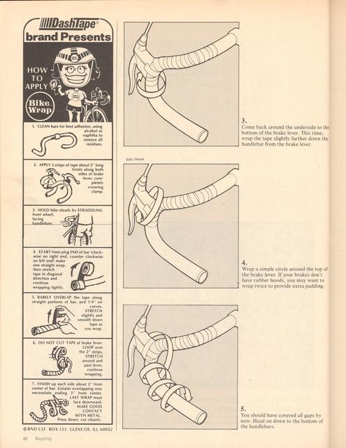 <------ Bicycling Magazine 12-1980 ------> Taping Handlebars