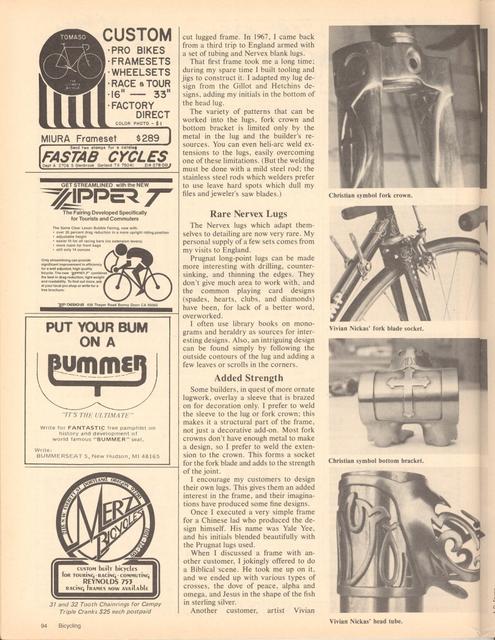 <------ Bicycling Magazine 08-1980 ------> A.D. Stump