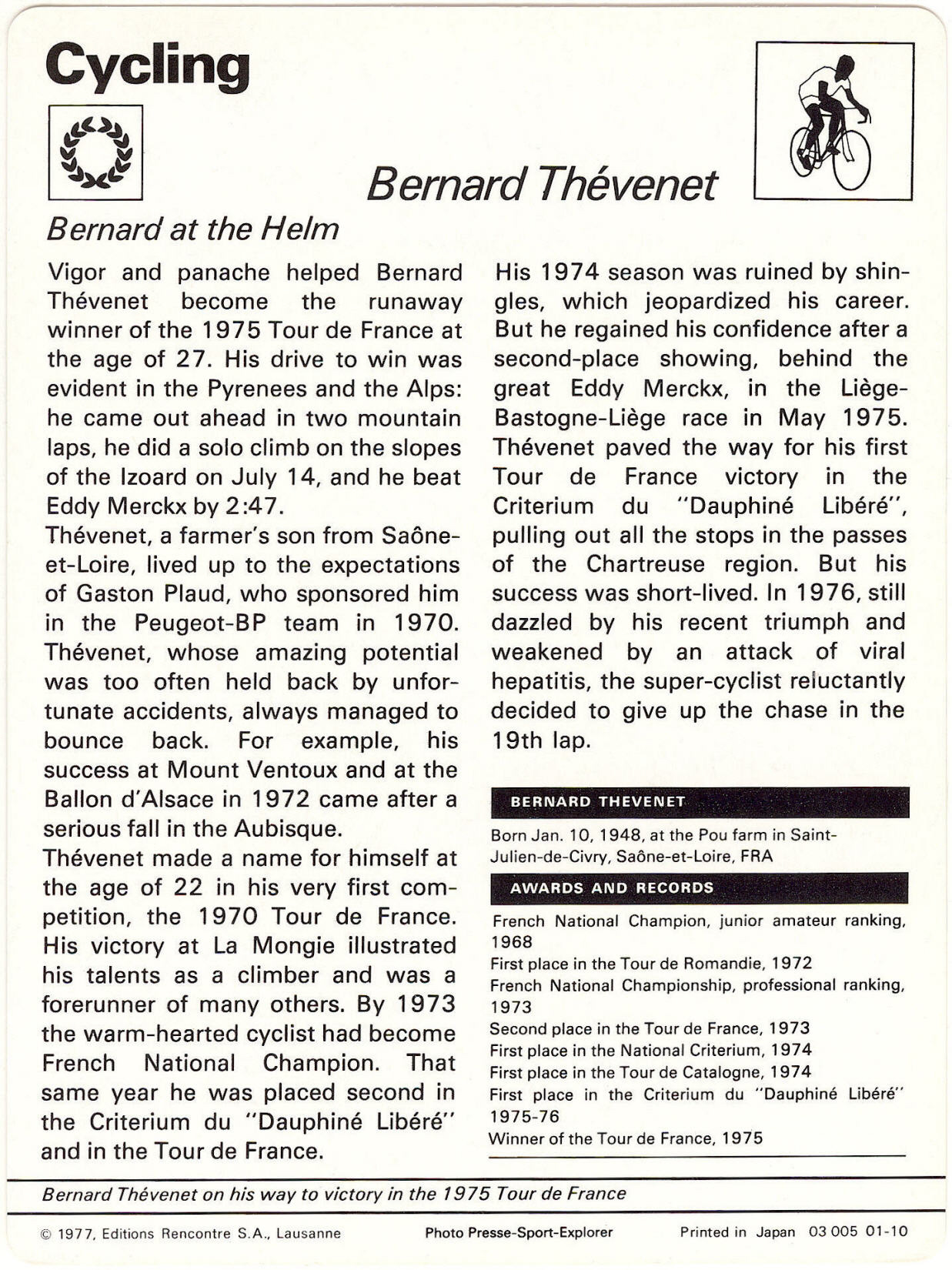 Bernard Thevenet (1975) - Back