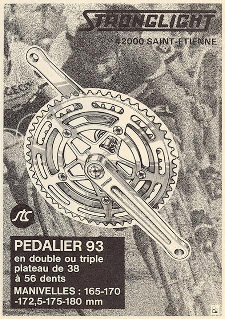 Stronglight series 93 crankset advertisement (06-1974)