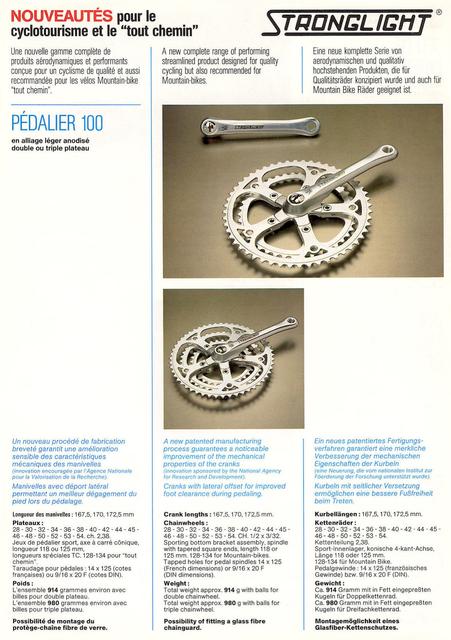 Stronglight crankset flyer (1984)