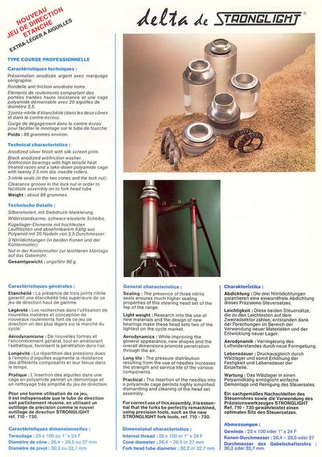 Stronglight headset / bottom bracket flyer (1984)