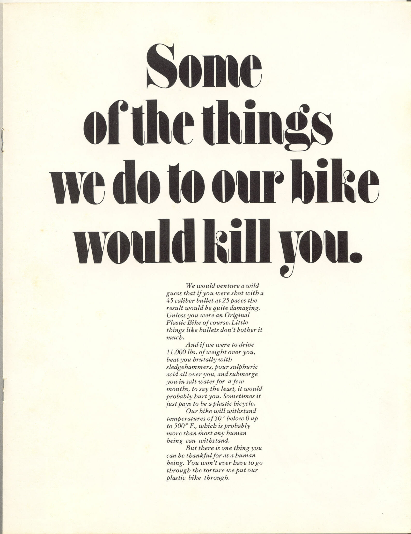 Original Plastic Bike catalog (1973)