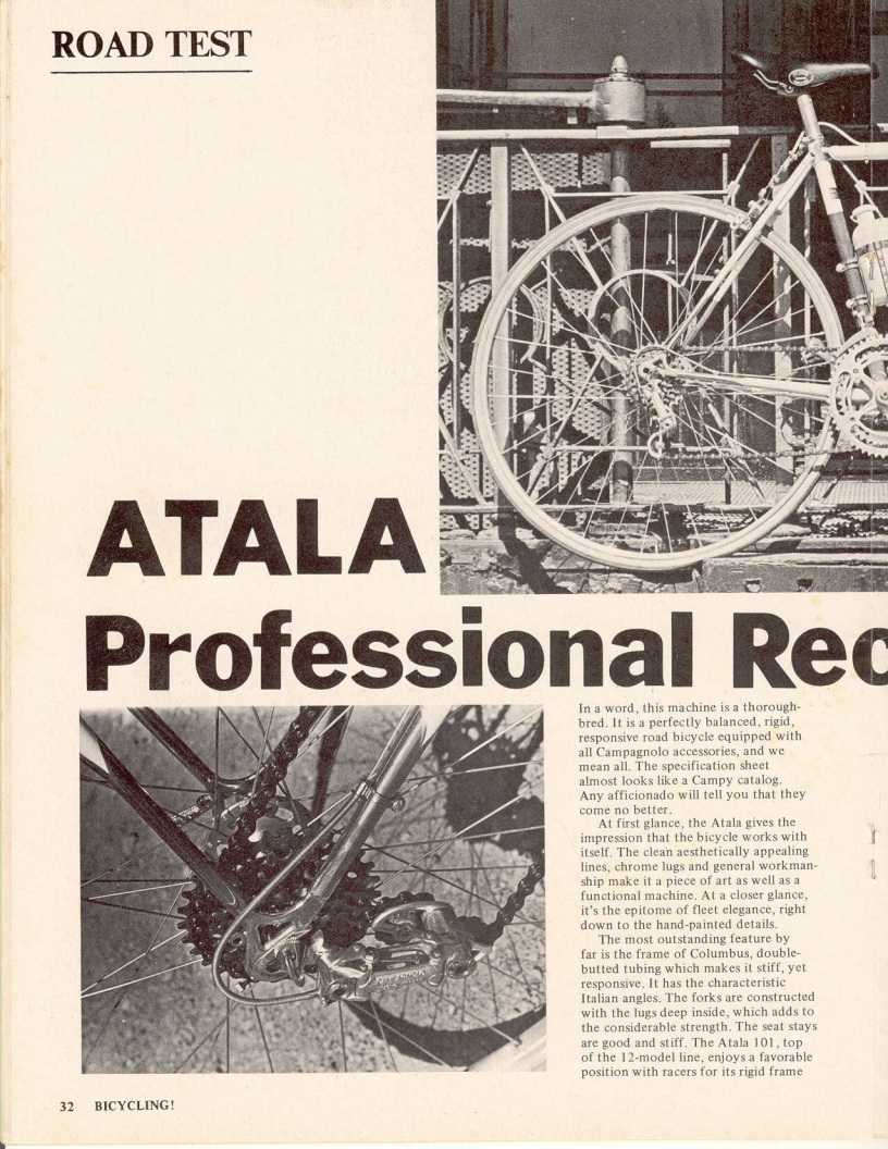 <------ Bicycling Magazine 08-1972 ------> Atala Professional