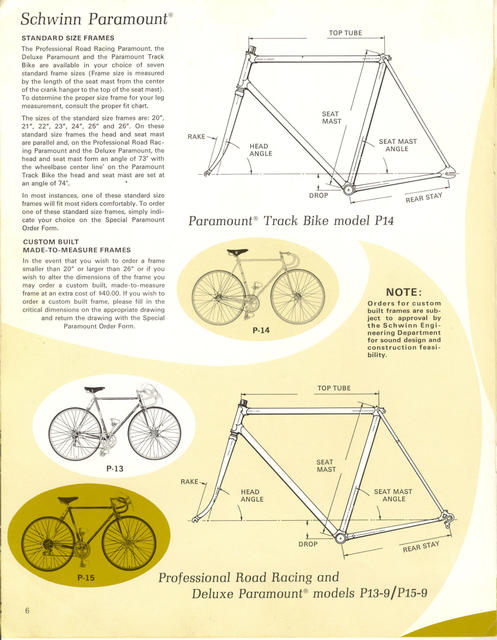 Schwinn Paramount / Sports Tourer / Super Sport catalog (1971)