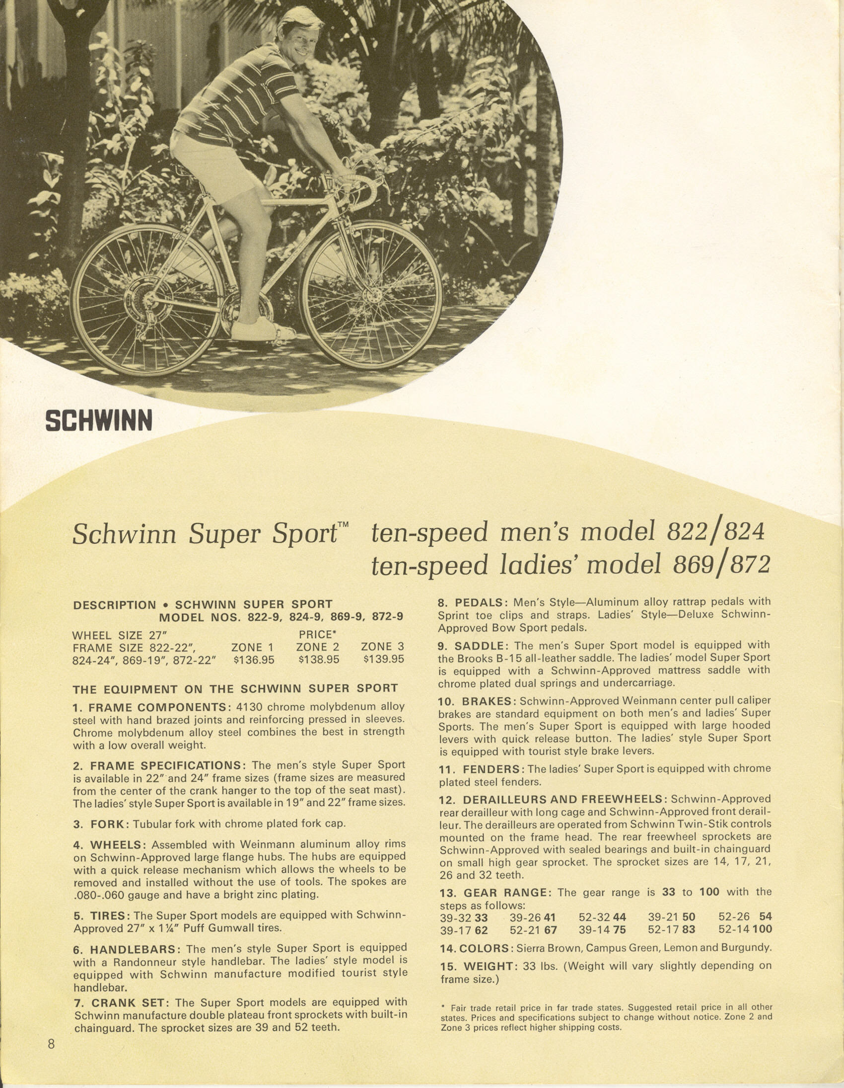 Schwinn Paramount / Sports Tourer / Super Sport catalog (1971)