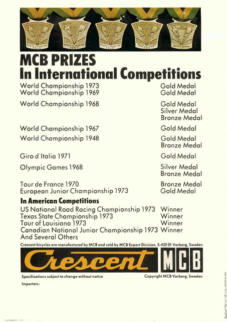 Crescent MCB catalog (1974)