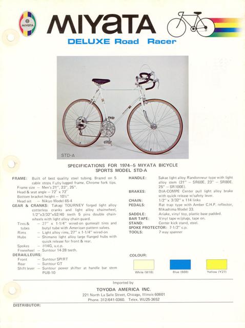 Miyata catalog (1974)