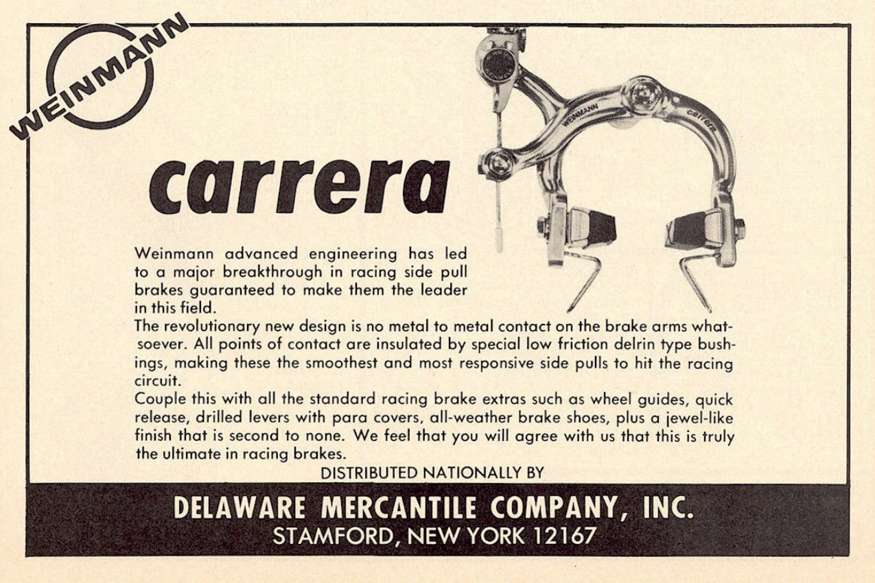 Weinmann Carrera 600 brakeset advertisement (07-1976)