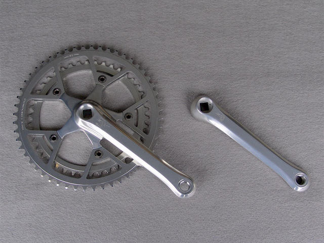 <------------------- SOLD -----------------> Campagnolo Triomphe crankset - 42/52 double - 116 mm BCD  (USED)