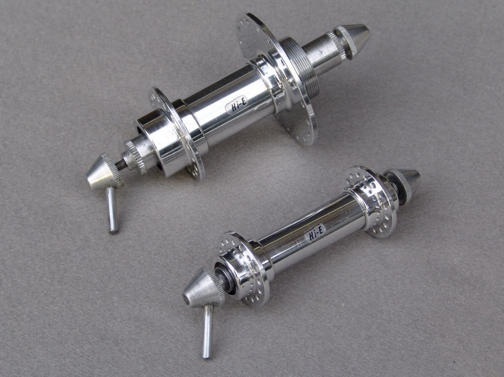 <------------------ SOLD ------------------> Hi-E Engineering ensemble - hubs / QRs / rims (NOS / USED)