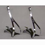 <------------------ SOLD ------------------> Campagnolo chrome steel  toe clips - Large (NOS)